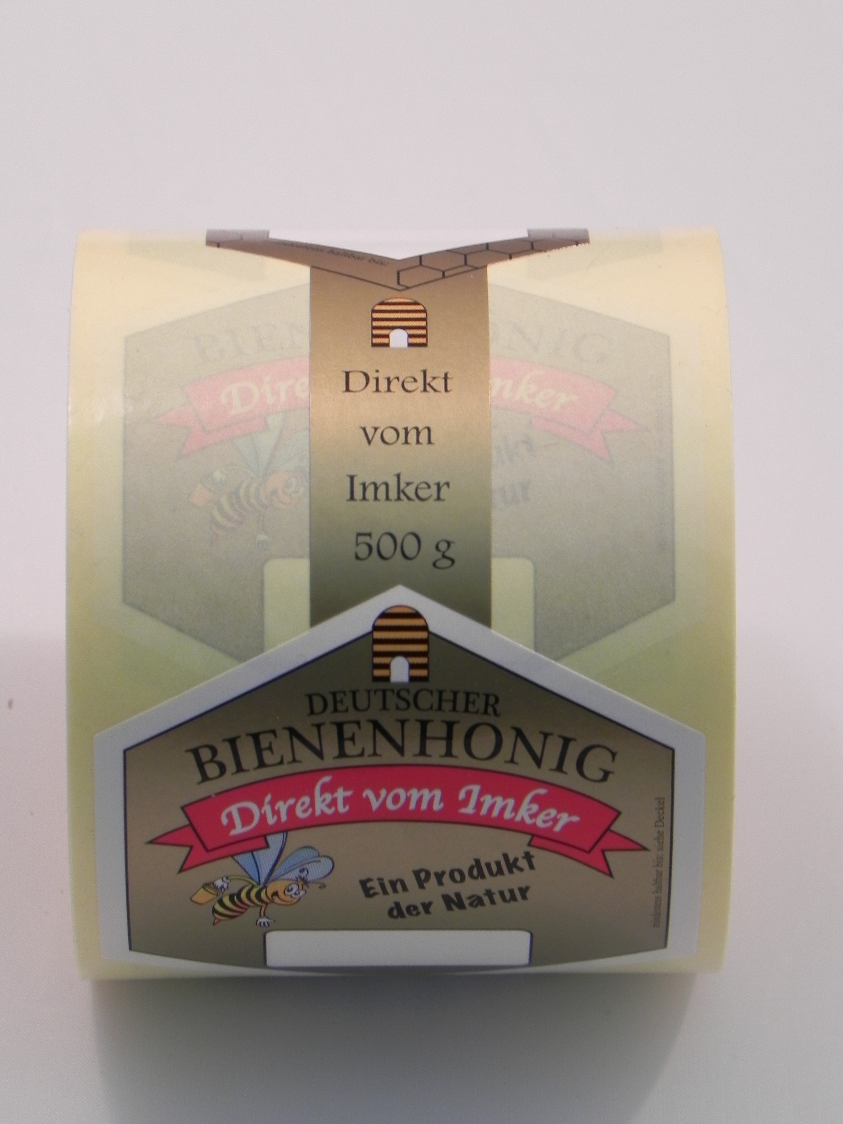 Etiketten für Honiggläser 500g Honig-Etikett gold 200 Stück selbstklebend 