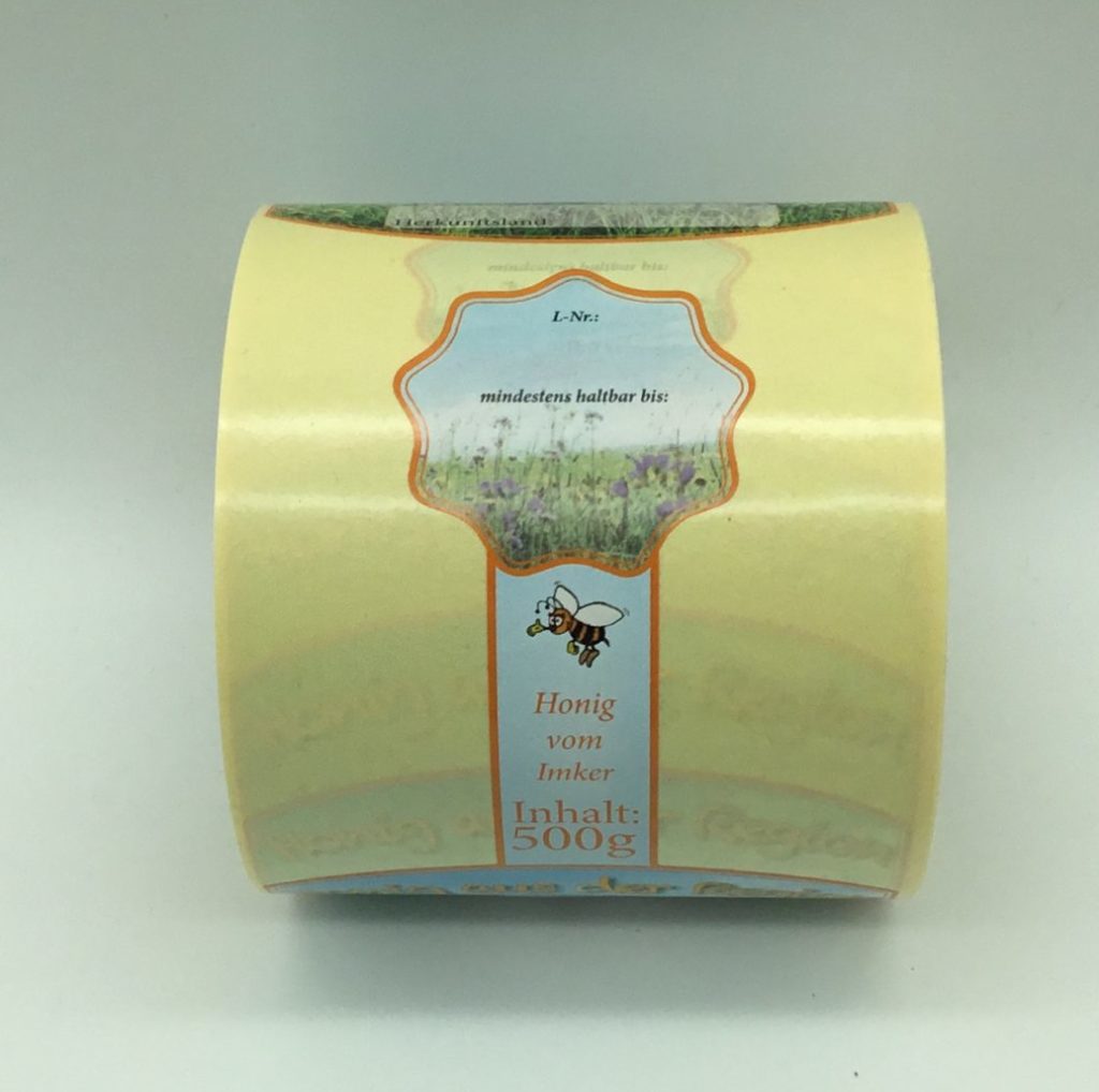 Etiketten auf Rolle 100st. Blüte,500g neutral,Imkerei,Imker,Honig- Aufkleber