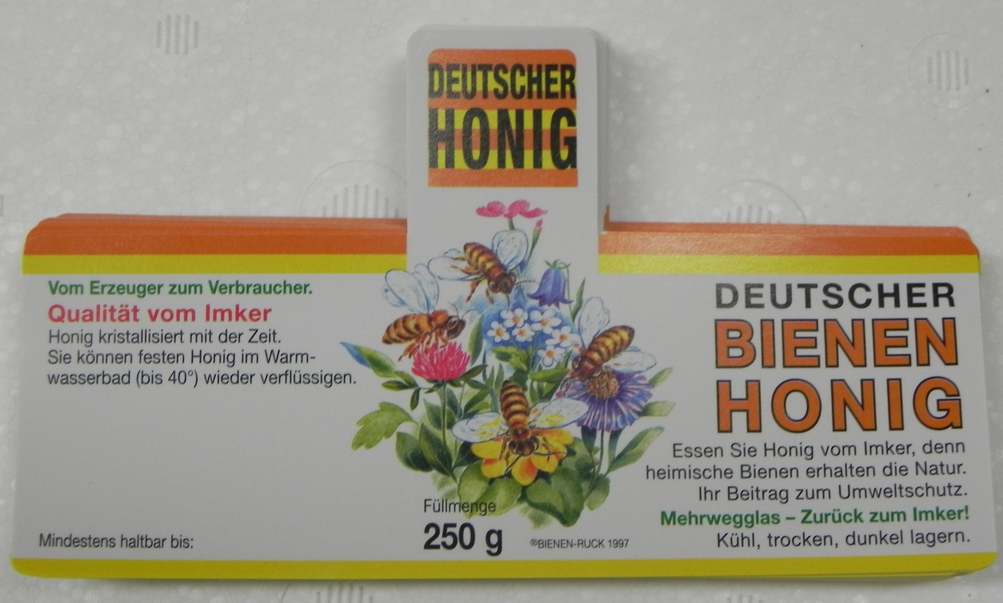 nassklebend 100 Stück 250g Honig-Etikett natur 