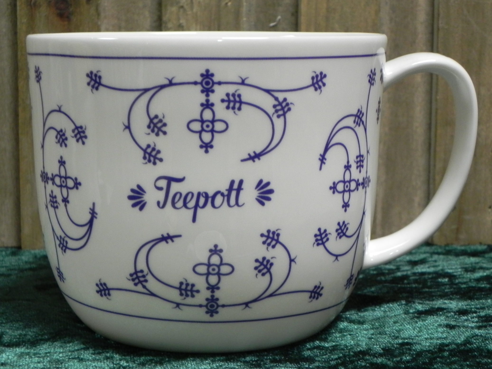 Tasse Teepott 500 ml, Fine Bone China Teetasse -Zwiebelmuster- indisch -  Silkes Imkereibedarf